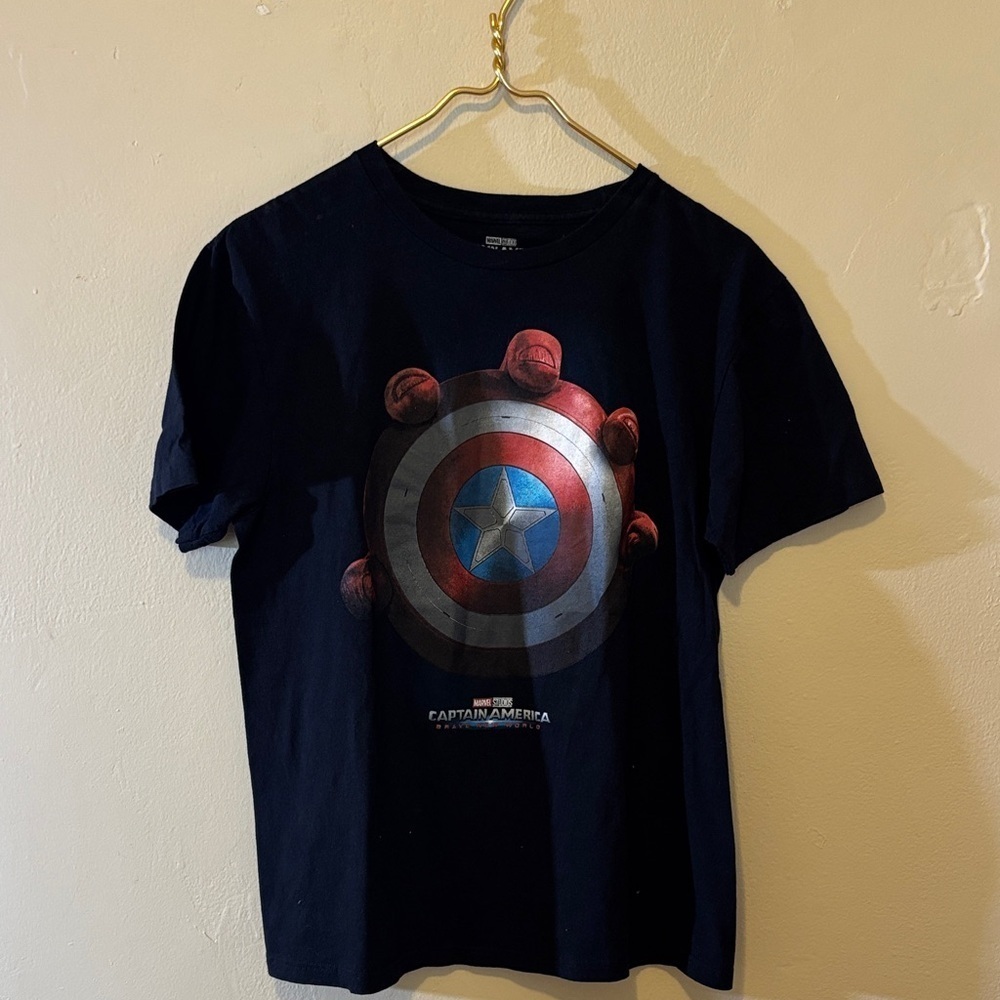 Marvel Black T-Shirt with Captain America Shield